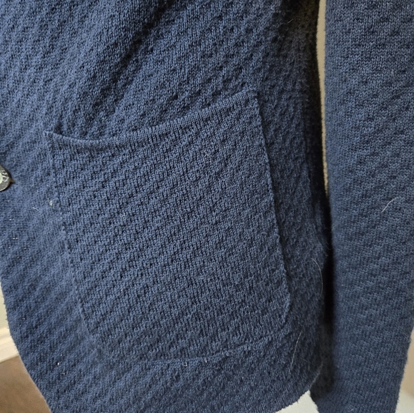 Boggi Milano Light Weight Knit Navy Blazer Luxury Coastal Preppy Size M Classic - Picture 4 of 10